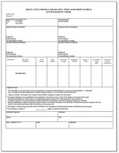 The New USMCA Certificate of Origin Form and Instructions