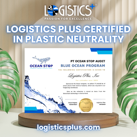 Logistics Plus Receives Plastic Neutrality Certification for a Fourth Year