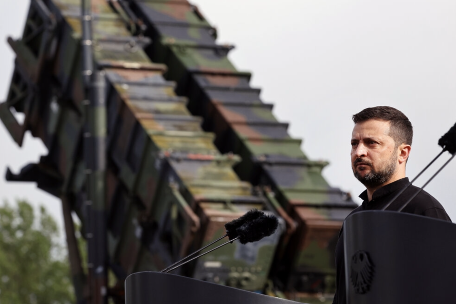 Ukrainian President Zelenskyy spoke at the conference. Strong guy. Also visited a local Patriot missile installation.